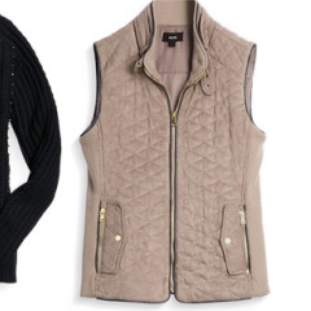 Fate Rowen Faux Suede Quilted Vest;Stitchfix